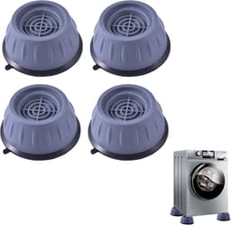 Wasmachine voetpad, 4-delige universele wasmachine rubberen voetpad met zuignap, antislip en geluiddempende wasmachine voetpad, geschikt voor drogers, wasmachines, vaatwassers — thumbnail 1