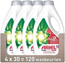 Ariel Vloeibaar Wasmiddel +Ultra Vlekverwijderaar 30 Wasbeurten - 4 x 1350 ml - Voordeelverpakking — thumbnail 1