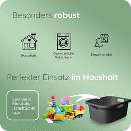 Novaliv 3-pack wasbak met 3 handgrepen 25L antraciet, wasboxset wasemmer wascontainer voor badkamerwas vuile was, wasbakken wasmand opbergmand verzamelbox — thumbnail 4