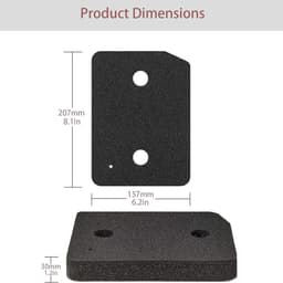 Droger Filter Sponsfilter - Warmtepompdroger - 207 x 157 x 30 mm Droger Pluizenfilter Sponsfilter - voor Wasdrogers - Basisfilter - zwart - 4stuks -geschikt voor Miele T1 Warmtepompdroger — thumbnail 1