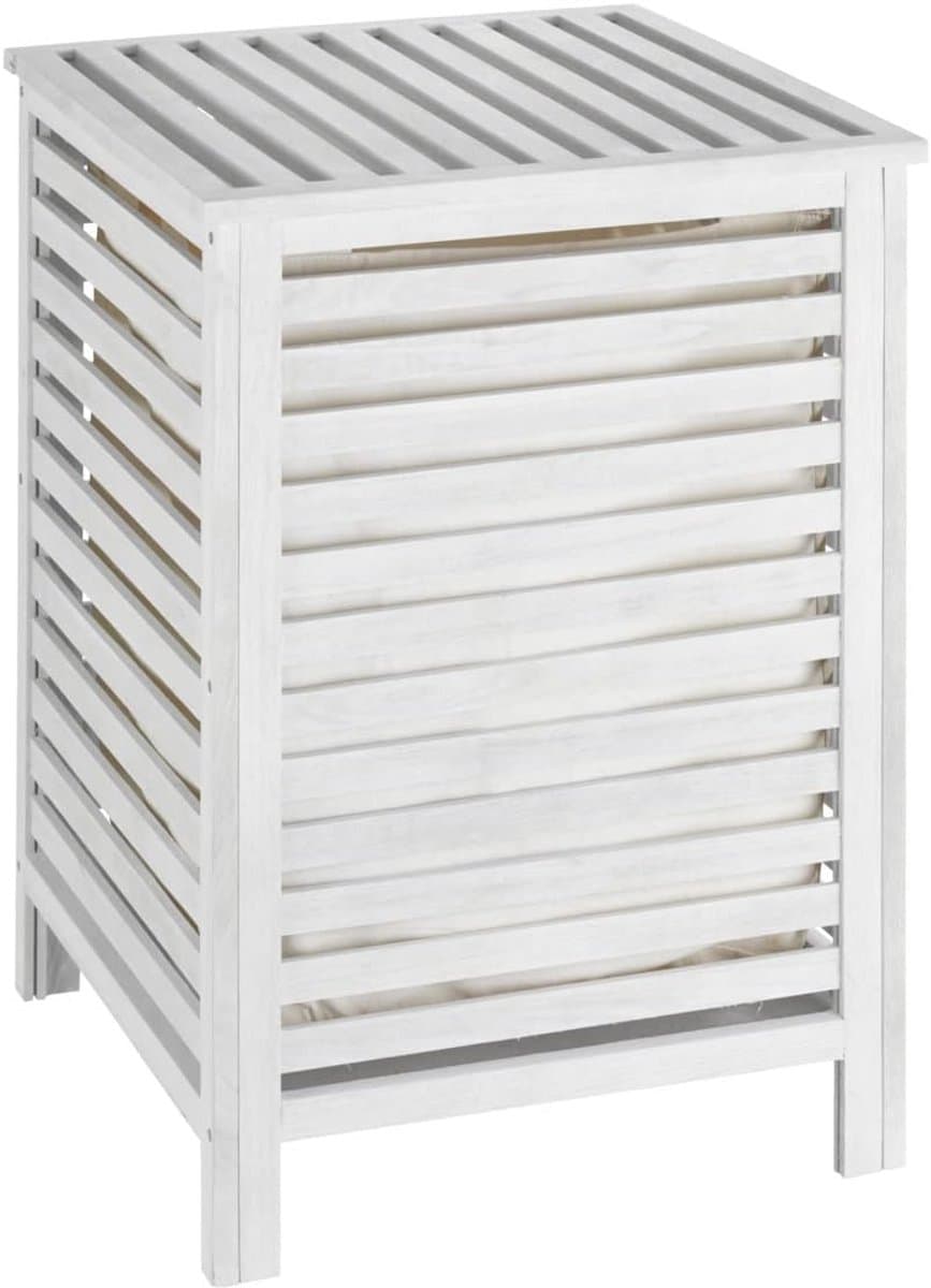 Wasmand met uitneembare katoenen waszak - 65 liter - Shabby chic design — afbeelding 1