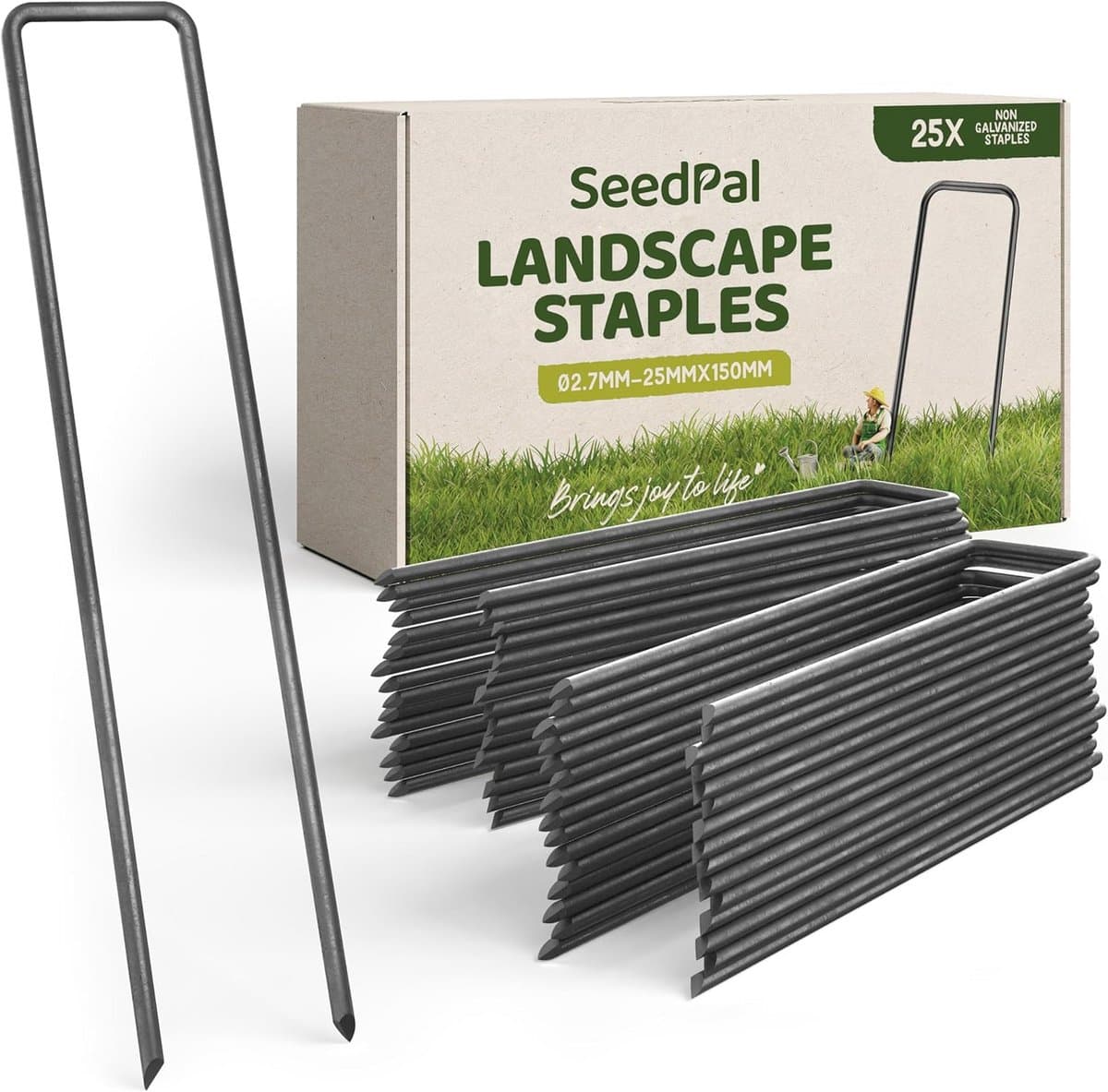Grondankers 25 stuks - Stabiele grondpennen voor tuin en tent - 150 mm x 25 mm x Ø 2,7 mm - Stalen grondankers voor onkruidbestrijding — afbeelding 1