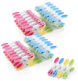Wasknijpers 60 Stuks - Kunststof met Antislip Siliconen - Meerkleurige Wasknijpers voor Ondergoed, Broeken, T-shirts en Sokken — thumbnail 1