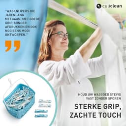 Premium Wasknijpers Set met Mand - 48 Stuks in Blauw-Wit — thumbnail 2