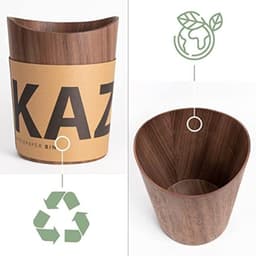 PromoHome Houten Papieren Prullenbak - 9 Liter Inhoud, Stijlvol Design — thumbnail 2