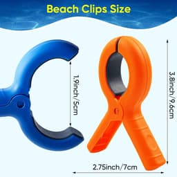 Ibenzoa® Set van 8 kleurrijke windbestendige klemmen voor strandstoelen en waslijn — thumbnail 2