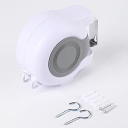 Plastic telescopische waslijn - Waslijn - 13 meter dikke waslijn - Draaibaar windbestendig droogrek - 26 meter dubbele waslijn - Intrekbare waslijn - Wandgemonteerd droogrek - Buitenwaslijn — thumbnail 1