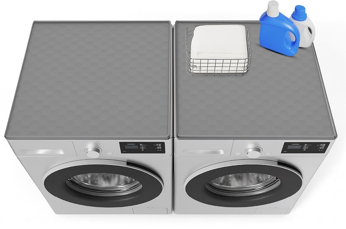 KOJY Anti-slip Wasmachine dempers Topmat – Wasmachine Verhoger - Trillingsdempend & Kraswerend – Grijs – Voor Wasmachine en Droger — afbeelding 1