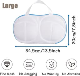 Ondergoedreinigingszak - speciaal ondergoedreinigingsartikel voor de wasmachine - wasnetzak - anti-vervorming wasfijn gaas - 1 verpakking waszakken voor bh's, waszak voor lingerie om delicate was te wassen, beschermer voor bh-wasmachine(blauw) — thumbnail 4