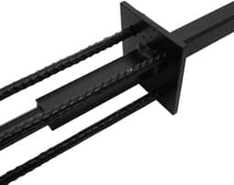 Grondkoker voor WPC privacyscherm Sarthe aluminium paal, grondanker grondanker, gegalvaniseerde ronde staaf — thumbnail 2