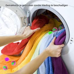 JeiibrZui Wasballen - Wasballen Voor Wasmachine - Verwijdert Dierenharen En Pluisjes - 12 Stuks - Huisgebruik - Veelkleurig — thumbnail 2