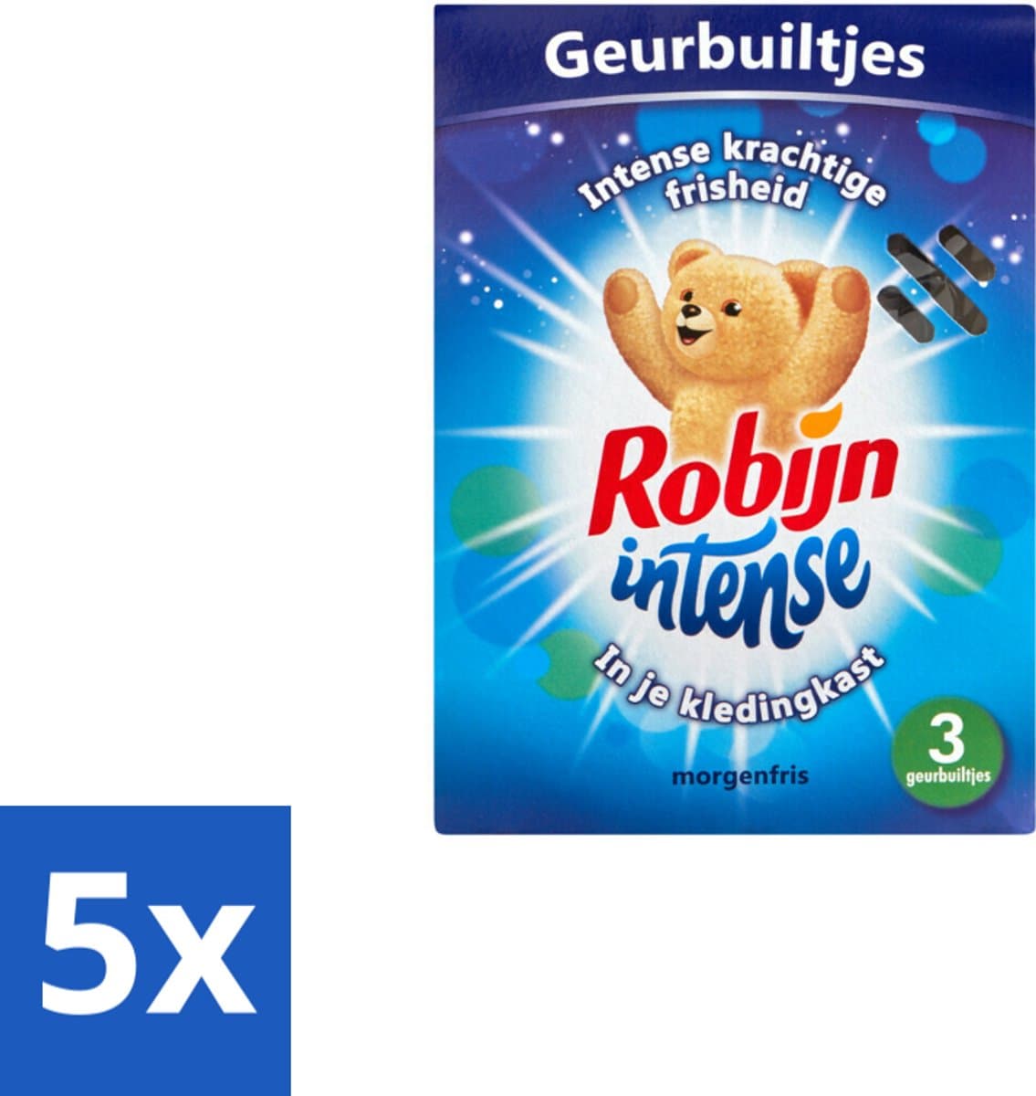 5 x Robijn Geurbuiltjes Intense 3 stuks per verpakking - Geur In Kleding - Langdurige Geur - Frisse Geur - Geurbuiltjes - Kledingkast Geur — afbeelding 1