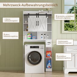 Wasmachinekast met Schuifdeuren en Opbergvakken voor Badkamer en Bijkeuken — thumbnail 3