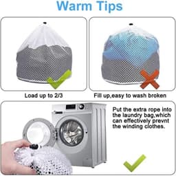 Herbruikbare Waszak met Trekkoord voor Wasmachine - Groot Mesh Net — thumbnail 3