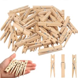 120 stuks mini houten klemmetjes voor decoratie en ophangen — thumbnail 1