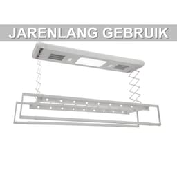 Elektrisch droogrek - Plafonddroogrek - Voor binnengebruik - Met afstandsbediening - Zilver — thumbnail 3