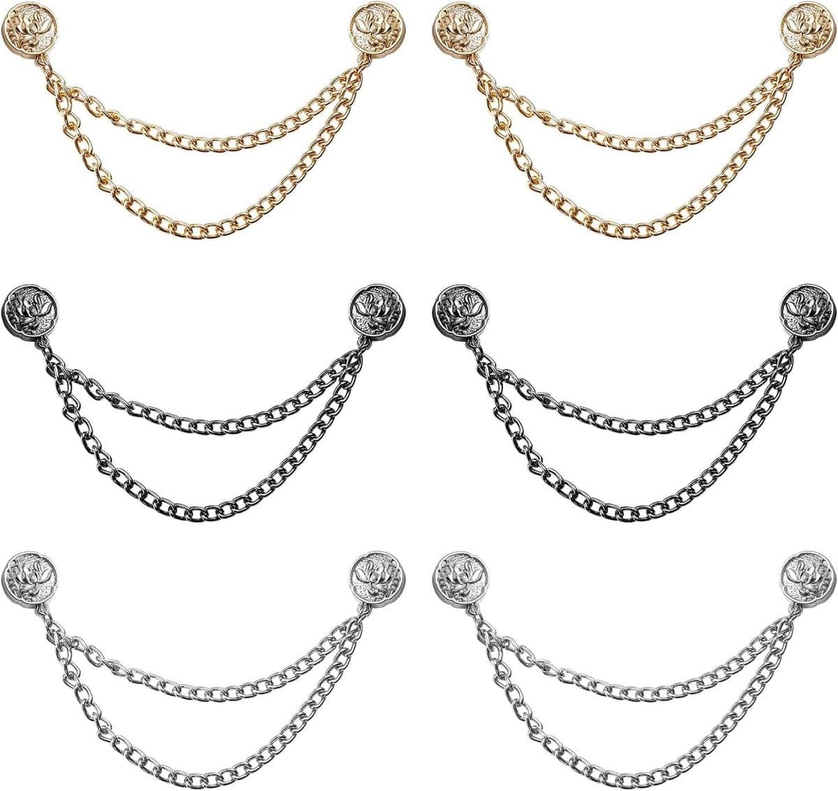 6-pack magnetische kledingclips voor het steviger maken van kledingtaille - multifunctionele clips voor het decoreren van kleding - lotus design — afbeelding 1