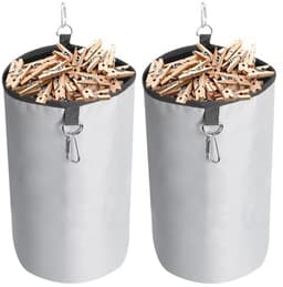 Kledingknijperzak met Sluitkoord - Opslag voor tot 200 Knijpers, Pennenzak voor Knijpers, Binnen- en Buitenopslag (Grijs, 2 Stuks) — thumbnail 1