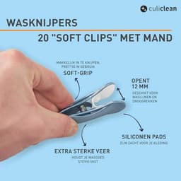Zachte wasknijpers met mand - 40 stuks - Duurzaam en milieuvriendelijk — thumbnail 3