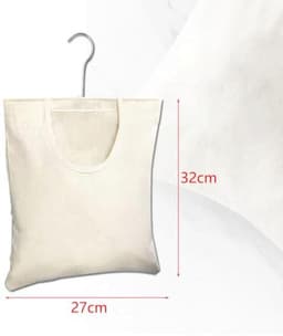 Dailygoods- Wasknijperzak Duurzaam - Wasknijpertas - Opbergtas - Hangende Wasknijperzak - 2 Stuks - 27 x 32 cm - Beige — thumbnail 4