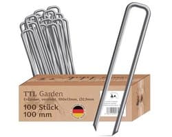 Grondankers 100 x 13 x 2,9 mm - Verzinkt en Robuust voor Tuin en Kamperen
