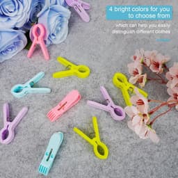 Allecta - Set van 48 kleurrijke kunststof wasknijpers met mand - Sterke grip en antislip - Huishoudelijke accessoires — thumbnail 3