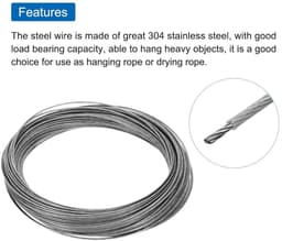 Allecta - Roestvrijstalen kabel 1,2mm vinylcoating - Waslijn op te hangen - Transparant — thumbnail 5