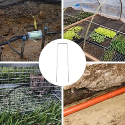 Allecta - Grondankers voor onkruidvlies en tegels - Verzinkt staal - Set van U-vormige tuinharingen - 150 mm lang — thumbnail 2