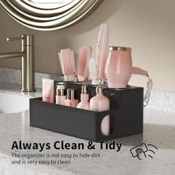 Famanu – Vrijstaande organizer voor haardroger en stylingtools, afneembaar acryl, zwart — thumbnail 5