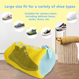 2 stuks gele Wasmand voor Schoenen - Wasmand voor Schoenen - Wasmand voor Wasmachine en Droger - Herbruikbare Wasmanden voor Schoenen, Wasmachinebag voor Wasmachine — thumbnail 4