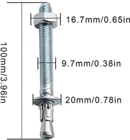 Boutenanker M10 voor zware belasting - 10 stuks - betonanker en berganker — thumbnail 4