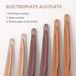 12 Professionele Haarclips voor Kapsels en Knippen - Antislip Eendensnavel van Kunststof, 11 cm, Neutraal — thumbnail 4