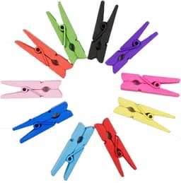 Houten Wasknijpers - 100 Stuks, Mini Gekleurde Clips voor Foto's en Decoratie, 3,5 cm — thumbnail 3
