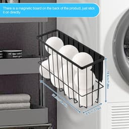 Magnetische balhouder voor droger, opbergplank voor wasmachine, magneetplank voor koelkast - Badkamer, Slaapkamer, Woonkamer, Keuken - Groot formaat - Zwart — thumbnail 2