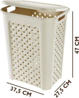 Opengewerkt Wasmand 30 Liter - Beige Kunststof — thumbnail 5