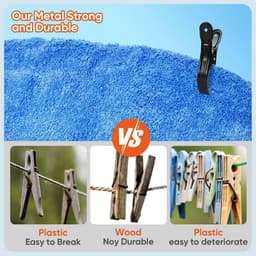 Set van 10 Sterke Zwarte Kledingclips voor Ophangen en Droogrekken — thumbnail 2