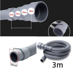 Afvoerslang voor wasmachine, universele afvoerslang, afvoerslang voor wasmachine, waterafvoerslang, universele afvoer voor wasmachines en vaatwassers (3 m) — thumbnail 2