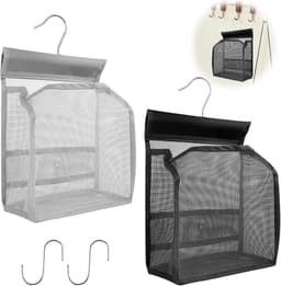 Wasnijper Zak Set (2 Stuks) met Ophanghaken - Herbruikbare Klemmenhouder voor Wasmachines en Reizen — thumbnail 1
