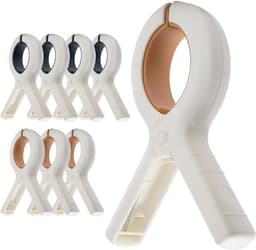 Extra grote handdoekclips voor op het strand (8 stuks), 13 cm (5,1 inch), duurzaam en stevig, geschikt voor strandstoelen, ook te gebruiken om kleding vast te zetten, kaki en blauw. — thumbnail 1
