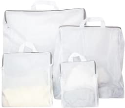4 stuks - waszakje - mesh waszakken - wasmachine zakken - voor delicate was - fijnmazige lingerie waszakken - ondergoed waszak met ritsen - Cilindrische Ritsen Wasmachinetas — thumbnail 1
