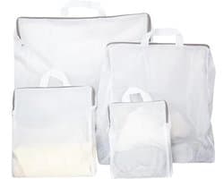 4 stuks - waszakje - mesh waszakken - wasmachine zakken - voor delicate was - fijnmazige lingerie waszakken - ondergoed waszak met ritsen - Cilindrische Ritsen Wasmachinetas