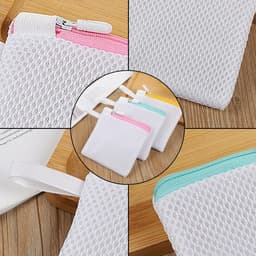 Allecto - Waszakjes - Mini - Net - Ondergoed - Sokken - Accessoires - Wassen - Opbergen - Wit - Set van 10 — thumbnail 4