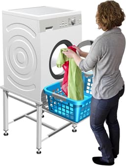 Wasmachinesokkel met Plank - Drogeronderstel Verhoger - Ergonomisch Huishouden - Volledig Gelast Staal - 50 cm Hoogte — thumbnail 4