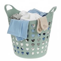 Excellent Houseware Flexibele wasmand - groen - 26 liter - kunststof - 40 x 41 cm — thumbnail 1