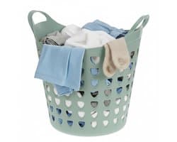 Excellent Houseware Flexibele wasmand - groen - 26 liter - kunststof - 40 x 41 cm — afbeelding 1