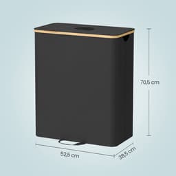 SONGMICS - Wasmand - Flessenverzamelbak met Deksel - Met Binnenzak - 135 L Capaciteit — thumbnail 2