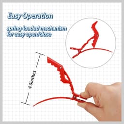 10x Professionele Alligator Haarclips voor Knippen en Stylen - Rood — thumbnail 4