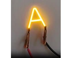-A- COB LED 3V Filament Letter Geel 3 x 3 cm FPC 2200K 1W Warm-wit