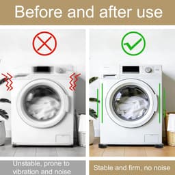 Antislipmatten Wasmachine - Voetdemper Onderstel - Apparaten Stabiliseren - Diepe Groeven Grip - 4 Stuks - Zwart — thumbnail 2