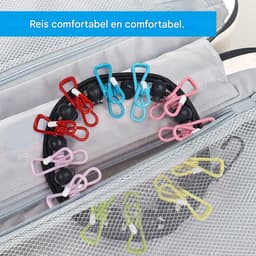 longziming -Portable Opwindbare Waslijn - Elastische Trekkracht - PVC + Roestvrij Staal - Compact En Veelkleurig Voor Reis, Camping En Studentenkamer - 2 Stuks — thumbnail 5